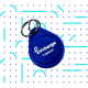 Llavero inteligente RFID de Etecnic en color azul para la activación de puntos de recarga EVcharge, diseñado para un acceso rápido y sencillo al cargador de vehículo eléctrico.